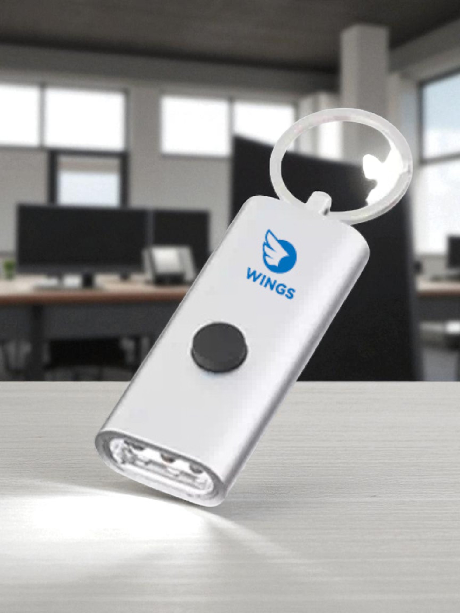 LED3灯フラットライトキーホルダー